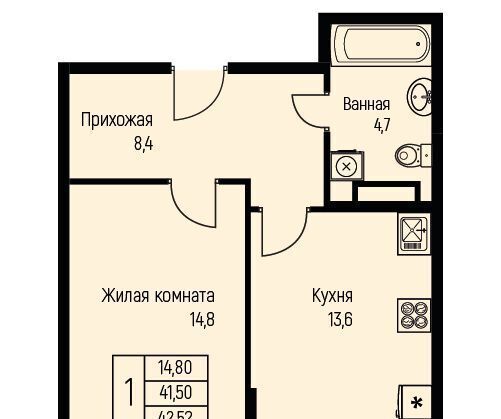 квартира г Краснодар п свх Прогресс п Березовый р-н Прикубанский ЖК Прогресс муниципальное образование фото 1