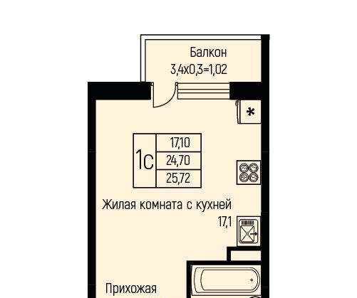 квартира г Краснодар п свх Прогресс п Березовый р-н Прикубанский ЖК Прогресс муниципальное образование фото 1