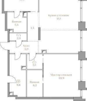 квартира г Москва метро Воробьевы горы наб Лужнецкая ЖК LUZHNIKI COLLECTION муниципальный округ Хамовники фото 1