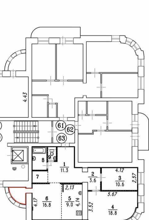 квартира г Омск р-н Кировский Солнечный ул Комкова 4/1 фото 16