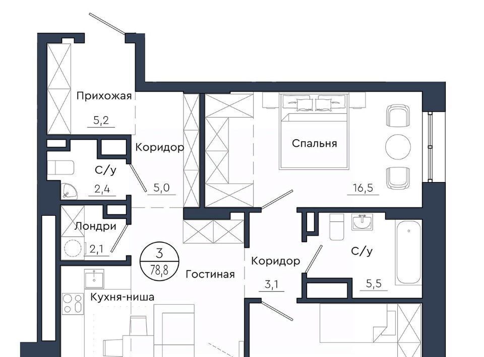 квартира г Красноярск р-н Центральный ЖК Чижи фото 1