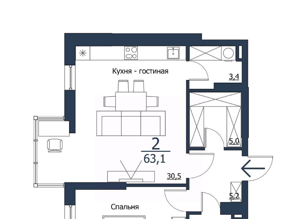 квартира г Красноярск р-н Центральный ул Петра Подзолкова 15бк/4 фото 1