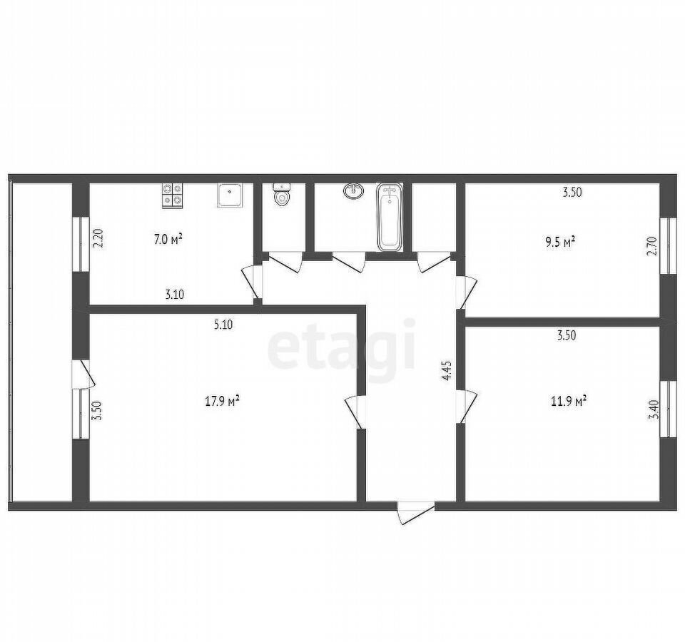 квартира г Тюмень р-н Калининский ул Авторемонтная 41 фото 24