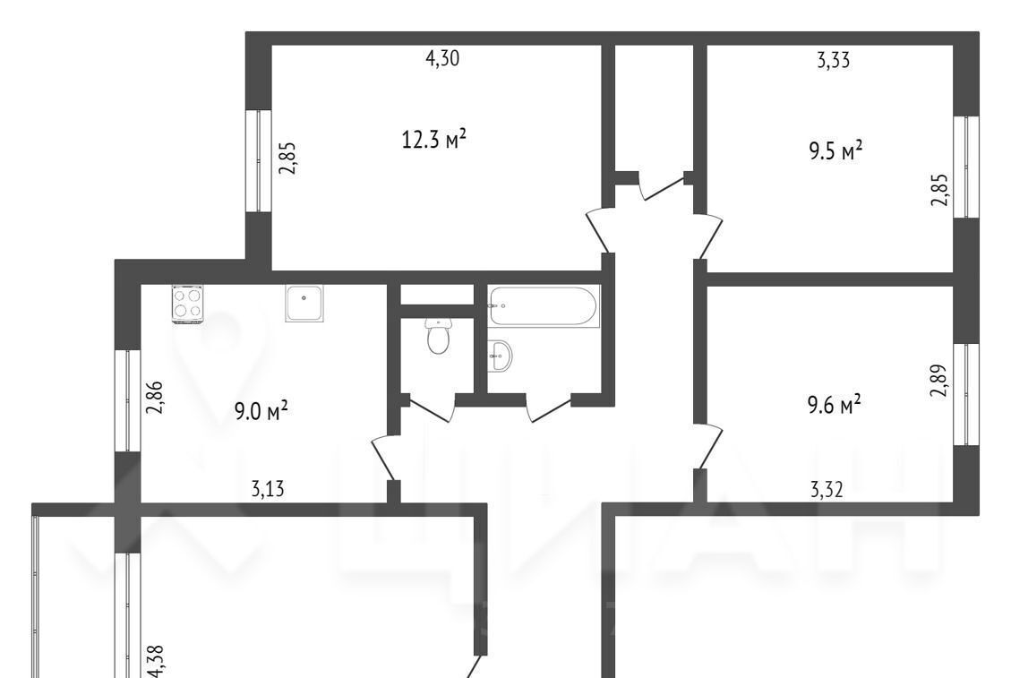 квартира г Красноярск р-н Октябрьский ул Академгородок 21 фото 2