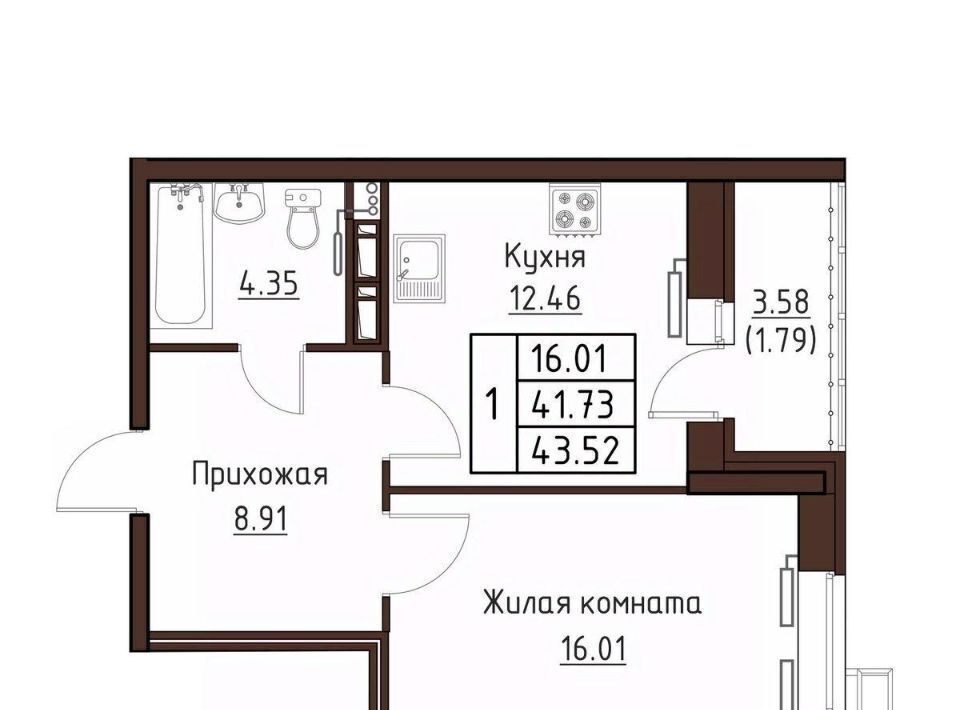 квартира г Орел р-н Заводской ул Левый Берег реки Оки 21к/1 фото 1