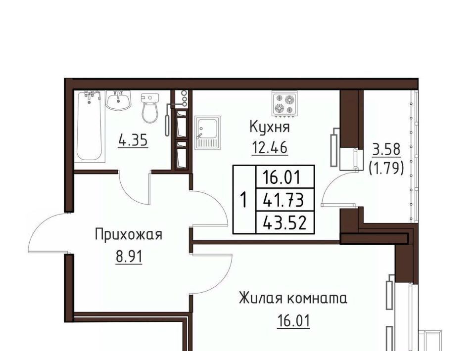 квартира г Орел р-н Заводской ул Левый Берег реки Оки 21к/1 фото 1
