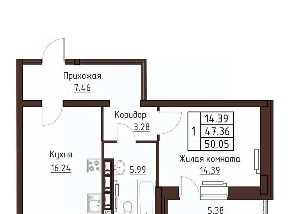 квартира г Орел р-н Заводской ул Левый Берег реки Оки 21к/1 фото 1