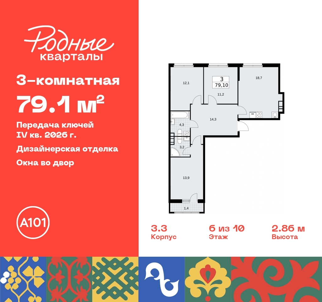 квартира г Щербинка ЖК «Родные кварталы» Марушкинское, Новая Москва, Внуково, Толстопальцево, Пыхтино, квартал 32, 14, Киевское, квартал № 32 фото 1