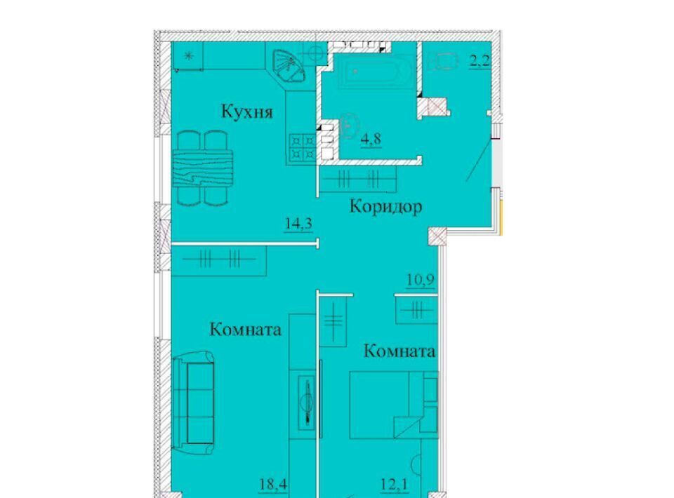 квартира г Иваново р-н Фрунзенский ул 2-я Первомайская 46 фото 1