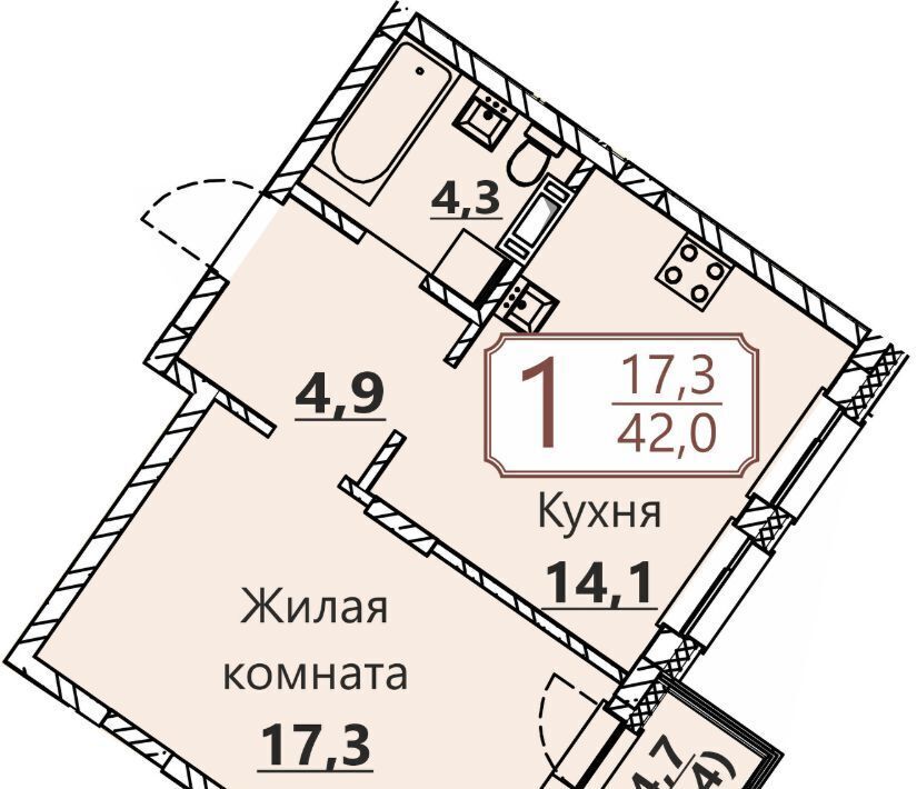квартира г Чебоксары р-н Московский ул Герцена поз 3 фото 1