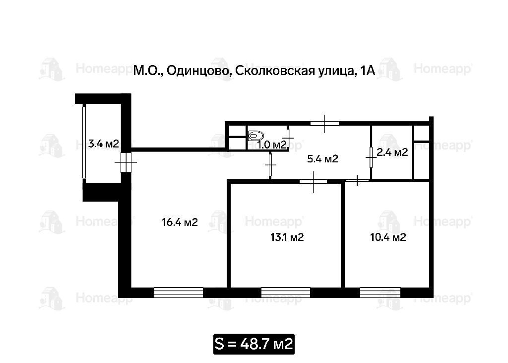 квартира г Одинцово ул Сколковская 1а фото 28