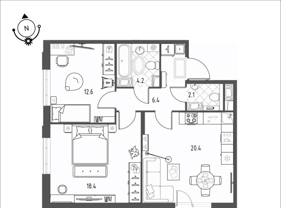 квартира г Омск р-н Кировский микрорайон Зелёная Река 12 фото 1