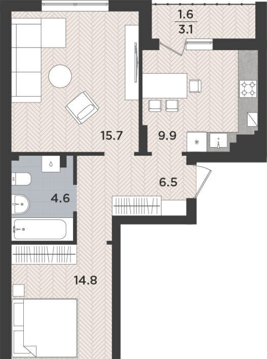 квартира г Калининград р-н Московский ул Тихорецкая 16ак/3 фото 1