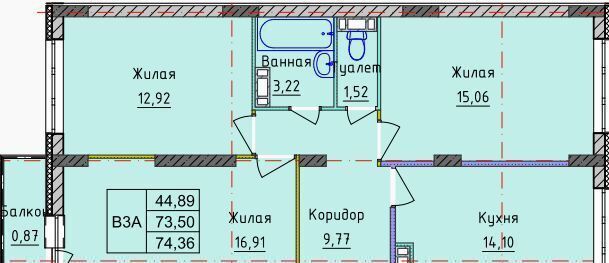 квартира г Ярославль р-н Дзержинский ул Брагинская 18к/3 ЖК Возрождение фото 1