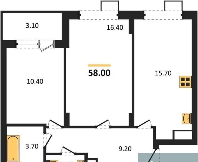 квартира г Воронеж р-н Железнодорожный б-р Содружества 6 ЖК «РИТМ» з/у 6 фото 1