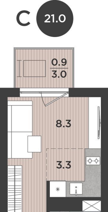 квартира г Калининград р-н Московский ул Тихорецкая 16ак/3 фото 1