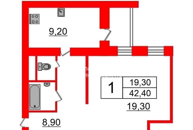 квартира г Санкт-Петербург р-н Красногвардейский пр-кт Пискарёвский 21к/2 фото 12