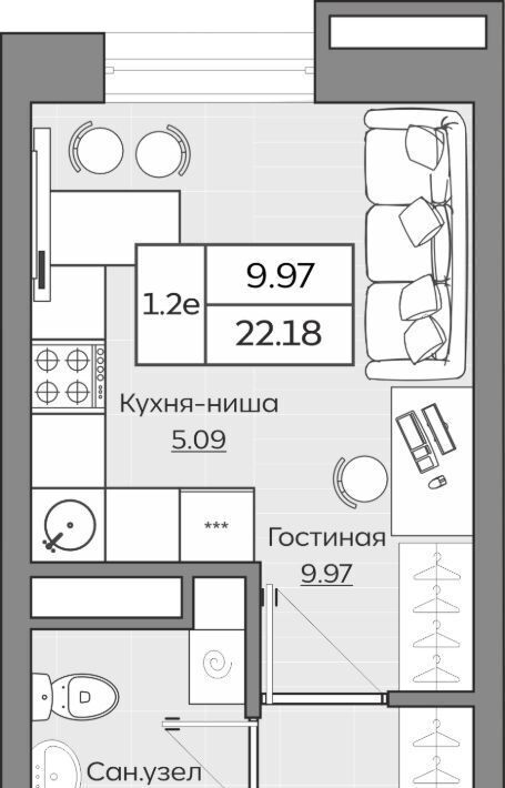 квартира г Казань Дубравная ЖК «Батталовский» фото 1
