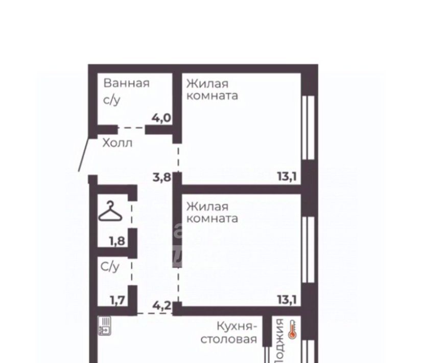 квартира г Челябинск р-н Тракторозаводский пр-кт Ленина 4г фото 24