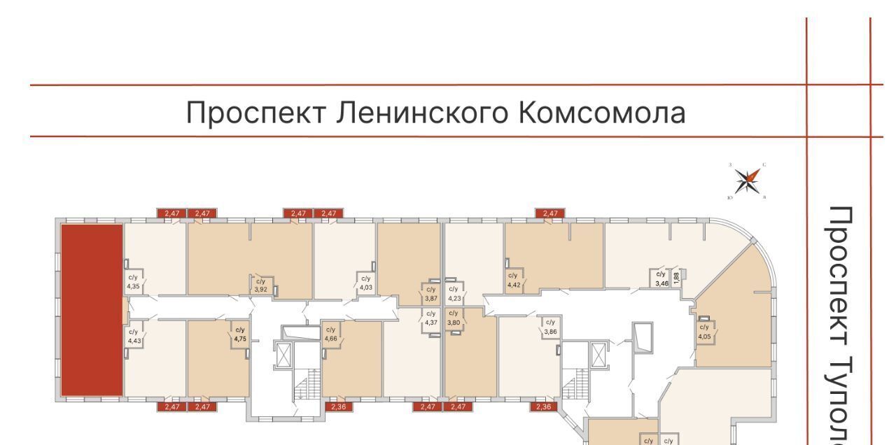квартира г Ульяновск р-н Заволжский пр-кт Ленинского Комсомола 57а фото 4