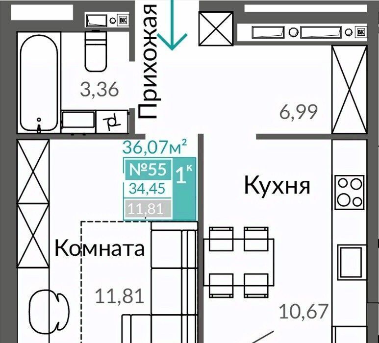квартира г Симферополь Крымская Роза ул Александра Захарченко фото 1