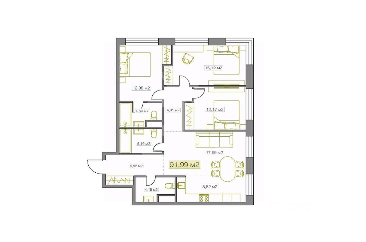 квартира г Москва метро Раменки ЗАО пр-кт Генерала Дорохова ЖК West Garden к 7, Московская область фото 2