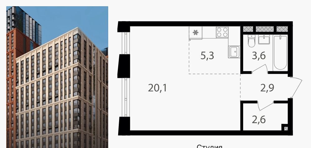 квартира г Москва метро Семеновская пер 1-й Кирпичный 17 муниципальный округ Соколиная Гора фото 1