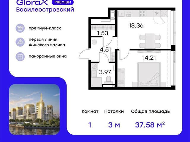 метро Приморская ул Челюскина 10 ЖК «GloraX Premium Василеостровский» Морской округ фото