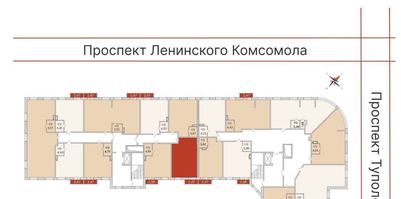 квартира г Ульяновск р-н Заволжский пр-кт Ленинского Комсомола 57а фото 5