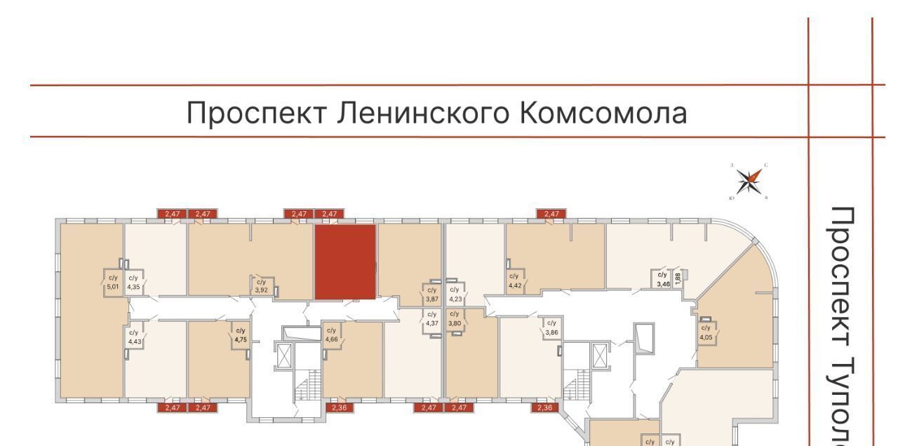 квартира г Ульяновск р-н Заволжский пр-кт Ленинского Комсомола 57а фото 5