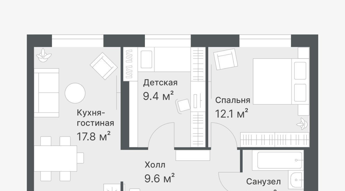 квартира г Тюмень р-н Калининский ул Кремлевская 95 фото 3