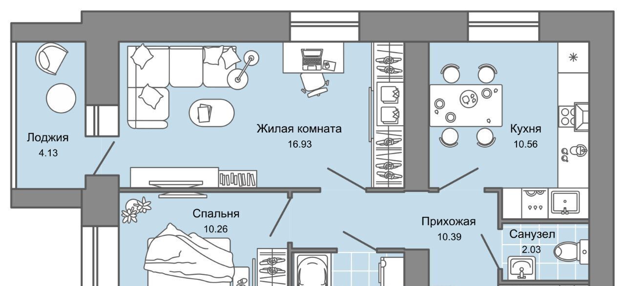 квартира г Ульяновск р-н Заволжский Новый Город ЖК Центрополис 5 Центральный кв-л фото 1