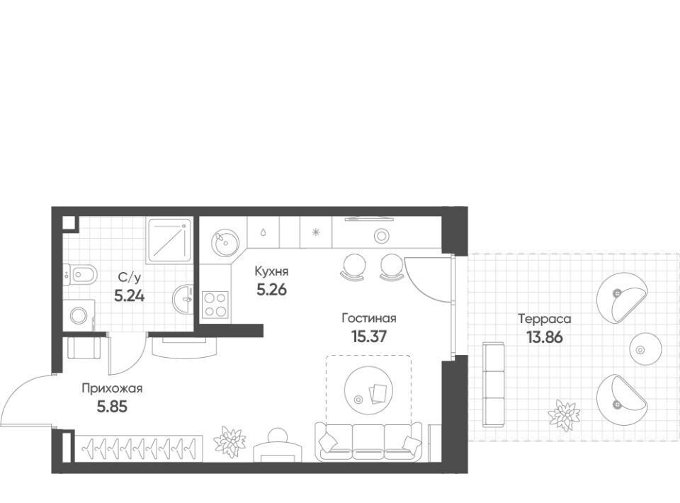 квартира г Казань Козья слобода ул Гаврилова 5бк/1 фото 1