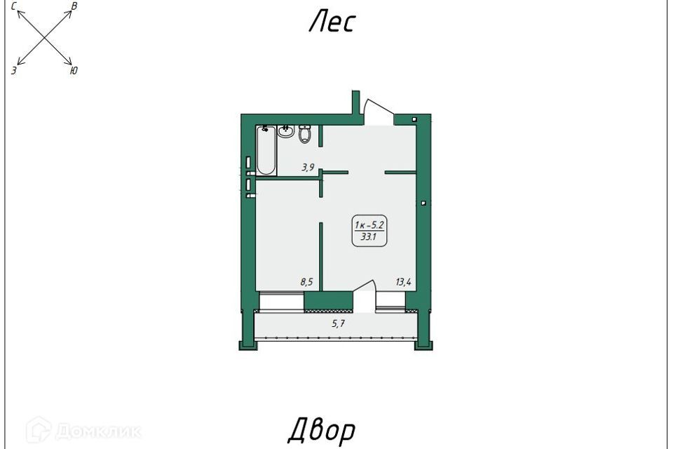 квартира г Томск р-н Советский пер Нижний 51 Томск городской округ фото 1