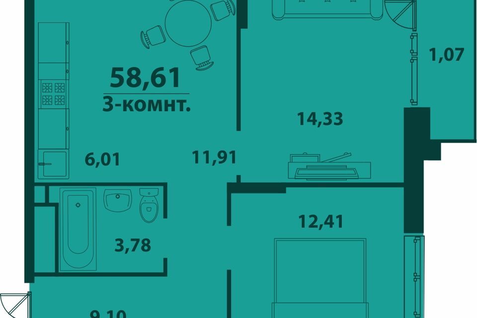 квартира г Ульяновск р-н Засвияжский ул Аблукова 4 городской округ Ульяновск фото 1