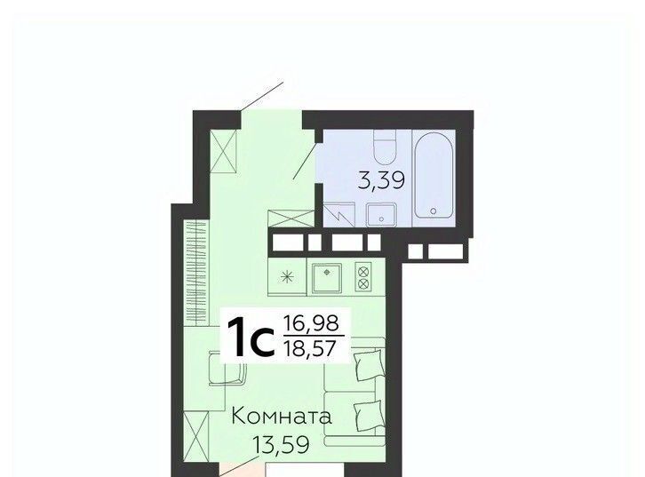 квартира г Воронеж р-н Коминтерновский ул 45 стрелковой дивизии 113 фото 1