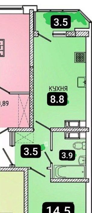 квартира г Краснодар р-н Прикубанский ул им. Героя Яцкова И.В. 9к/1 фото 2