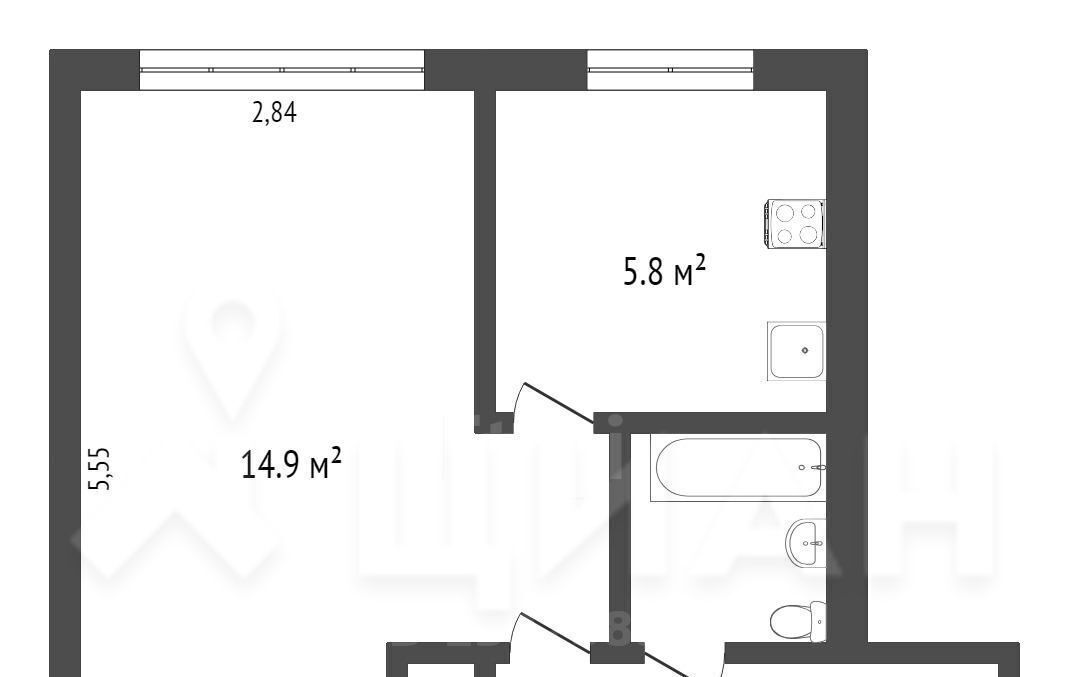 квартира г Казань Авиастроительная ул Беломорская 35а фото 2