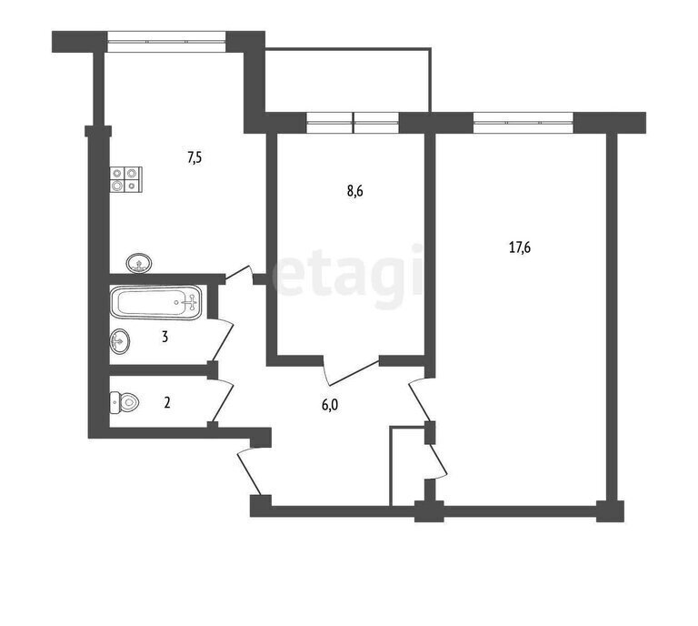 квартира г Иркутск мкр Юбилейный 1 фото 9