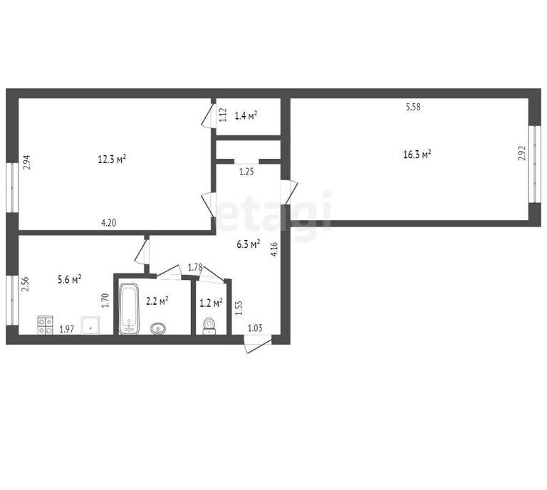 квартира г Чита р-н Центральный ул Журавлева 89 фото 13