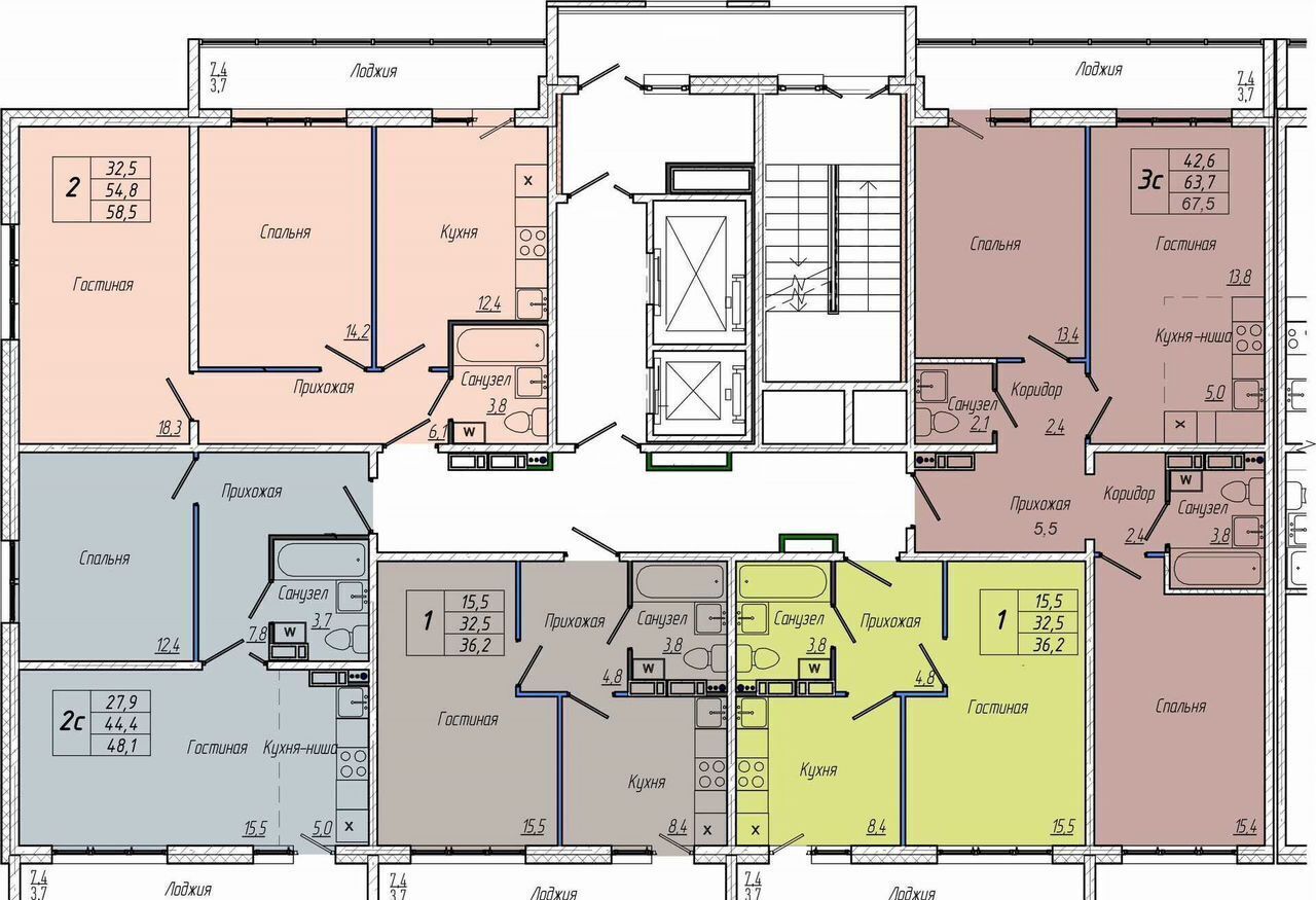 квартира г Кемерово р-н Центральный ЖК Кемерово-Сити мкр. 7Б, д. 30Б фото 2