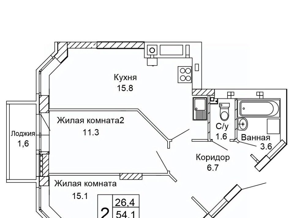 квартира г Волгоград р-н Кировский ул 70-летия Победы 21а фото 1