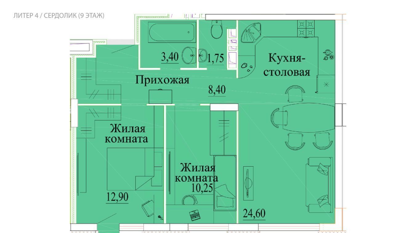 квартира г Иваново р-н Октябрьский микрорайон Самоцветы фото 1