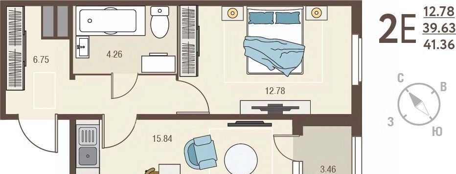 квартира г Курск р-н Сеймский ул Энгельса 115а/2 фото 1