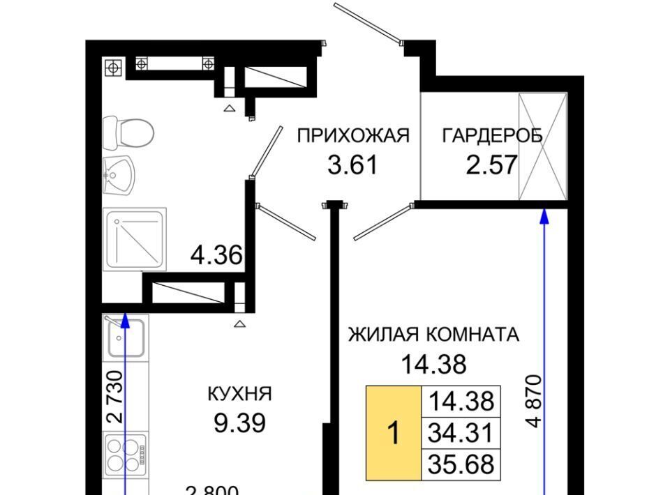 квартира г Ростов-на-Дону р-н Октябрьский пер Элеваторный 6/3 фото 1