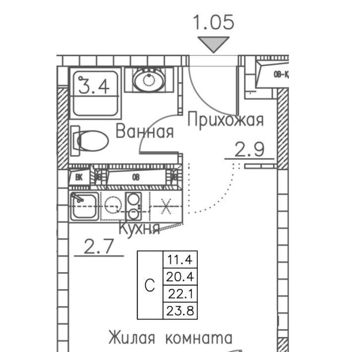 квартира г Владивосток р-н Ленинский ул Расула Гамзатова 7к/2 фото 1