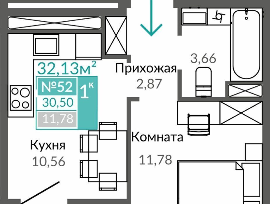 квартира г Симферополь р-н Киевский Горизонты жилой комплекс фото 1