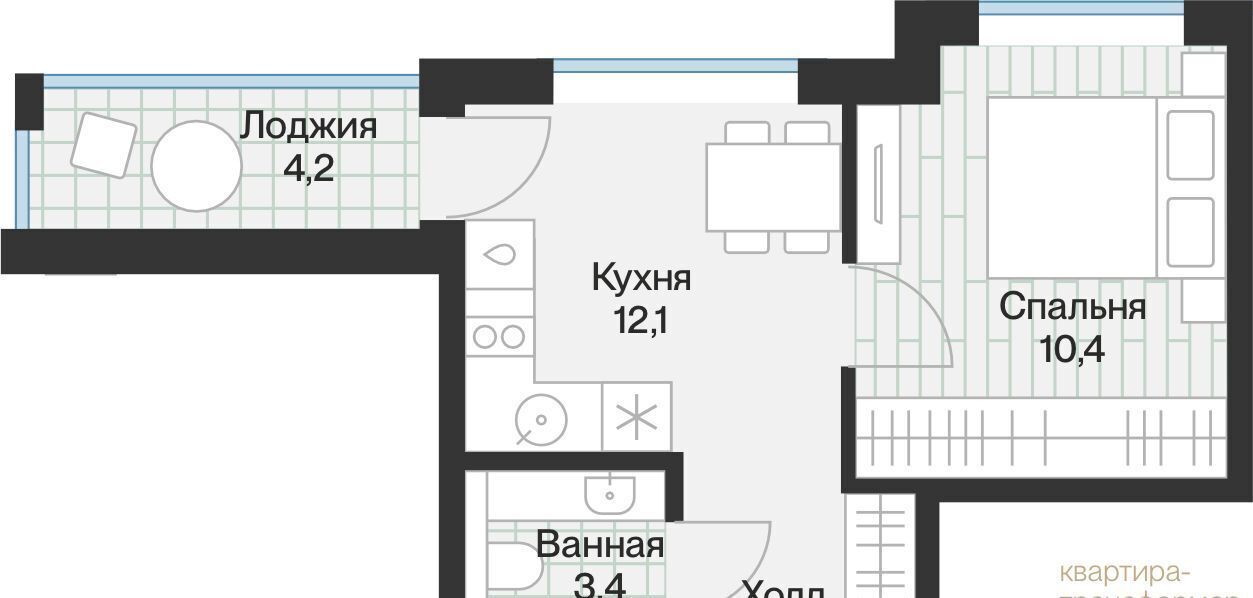 квартира г Тюмень р-н Калининский ул Игоря Комиссарова 23 фото 1