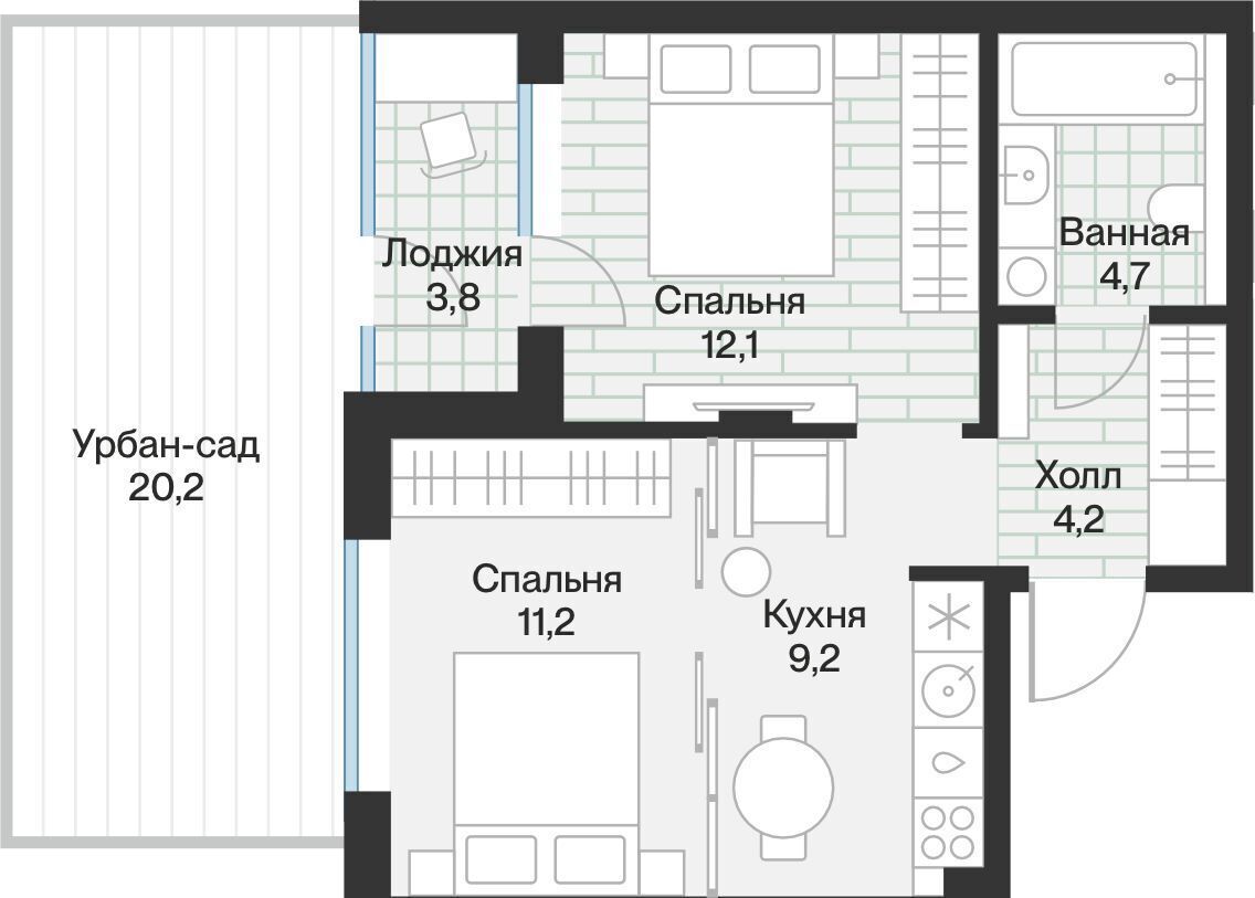 квартира г Тюмень р-н Калининский ул Игоря Комиссарова 20 фото 1