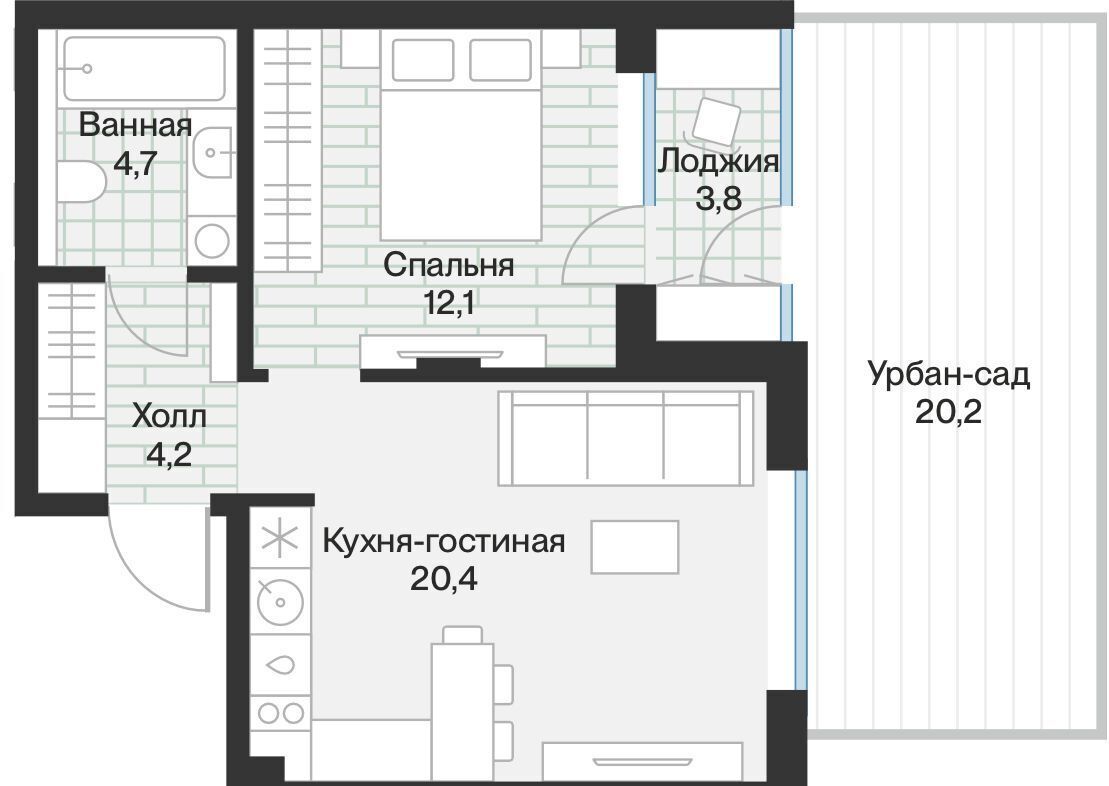 квартира г Тюмень р-н Калининский ул Игоря Комиссарова 20 фото 2